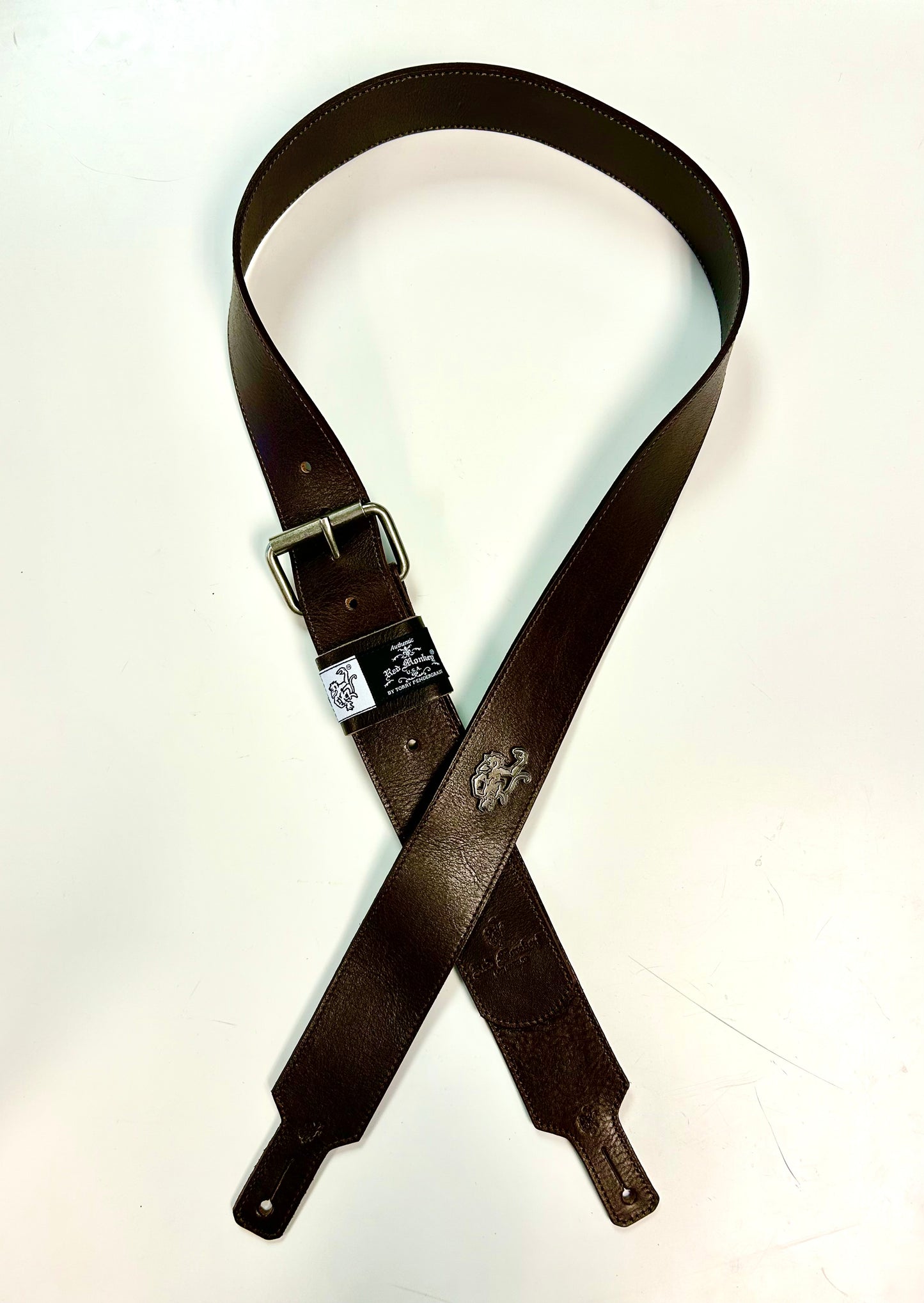 Red Monkey Designs 2" Classic Guitar Strap (Chocolate/Antique Silver, Size:2)