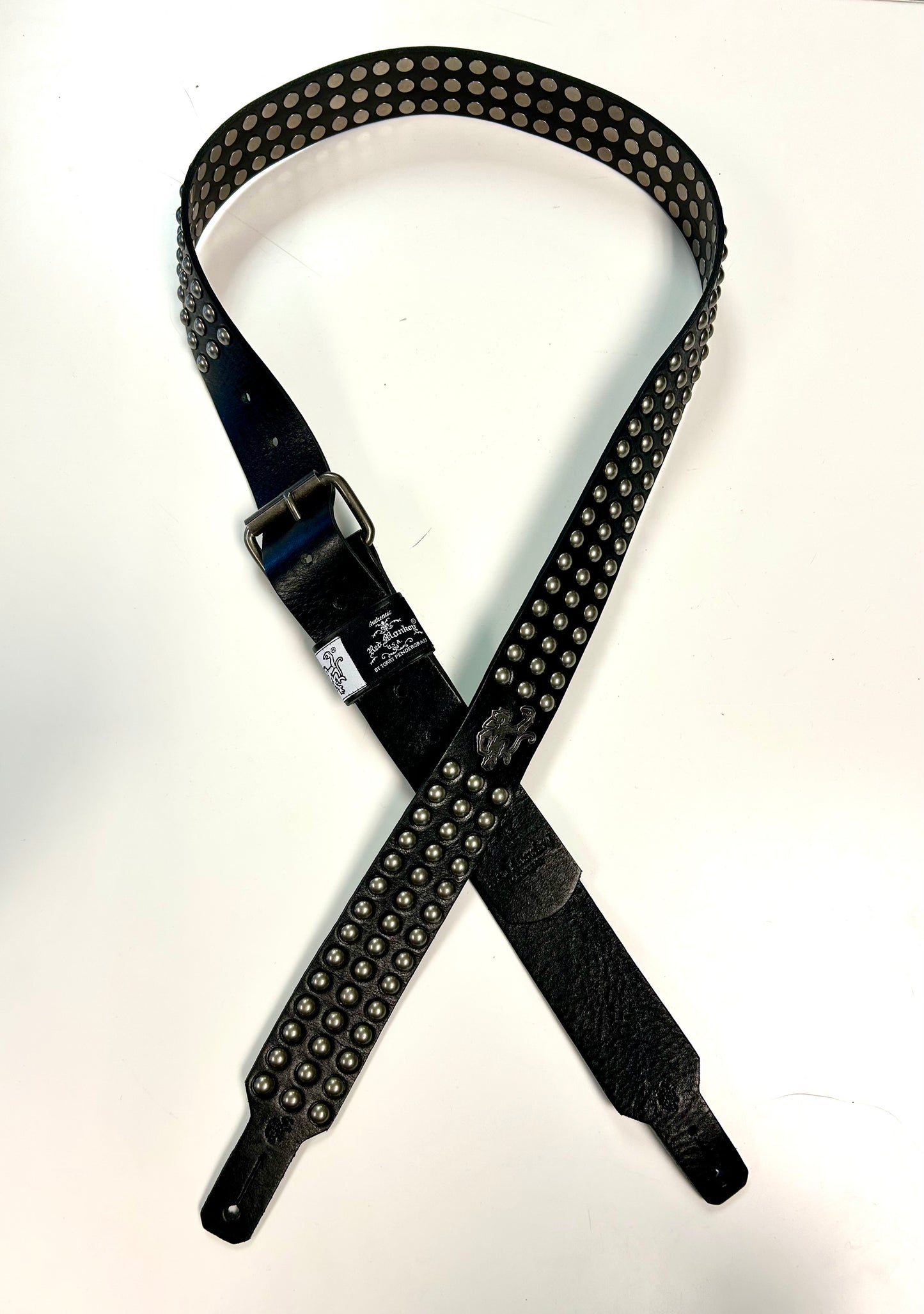 Red Monkey Designs The Maiden Guitar Strap (Black/Antique Silver, Size: 2)