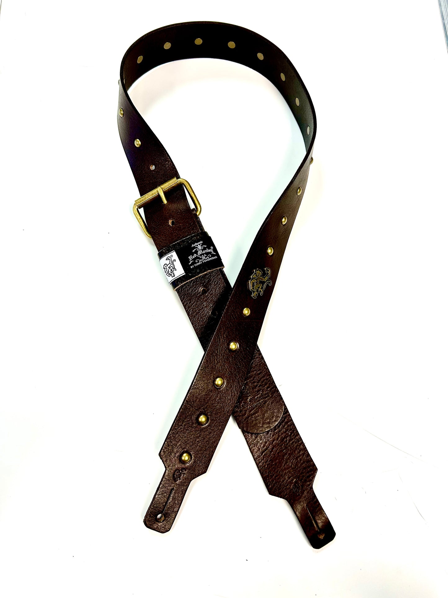 Red Monkey Designs Live Wire Guitar Strap (Chocolate/Antique Brass, Size: 1)