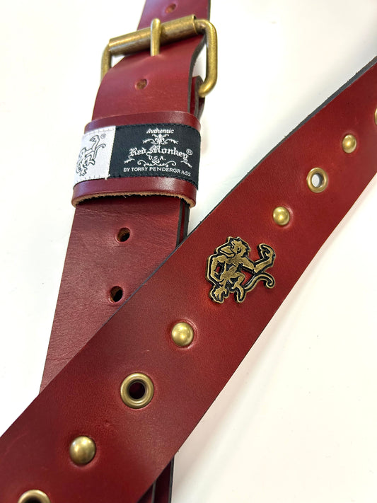 Red Monkey Designs Live Wire 2.0 Guitar Strap (Cordovan/Antique Brass, Size: 1)