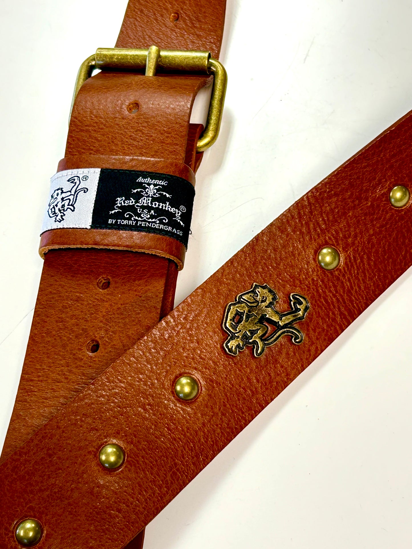 Red Monkey Designs Live Wire Guitar Strap (Tobacco/Antique Brass, Size: 2)