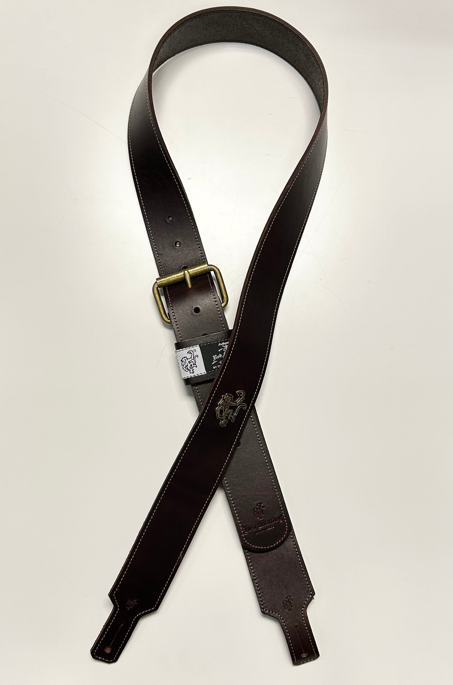 Red Monkey Designs 2" Classic Guitar Strap (Chocolate/Antique Brass, Size:2)