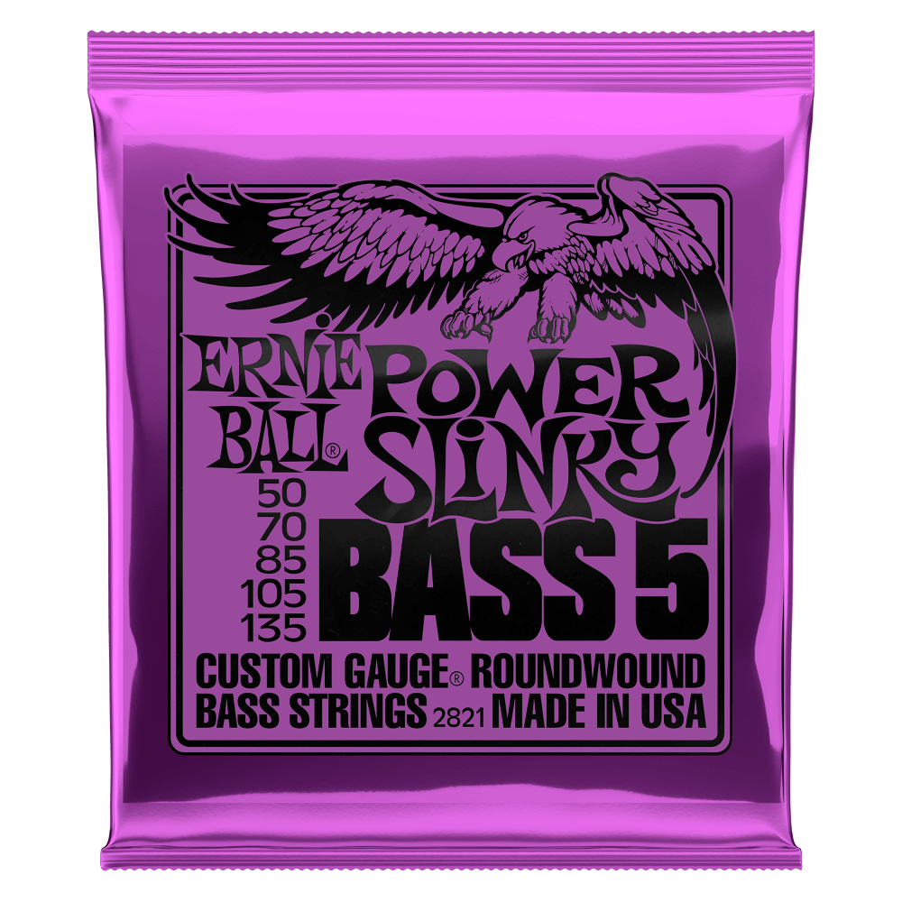 Ernie Ball Power Slinky Nickel Wound 5-String Electric Bass Strings - 50-135 Gauge